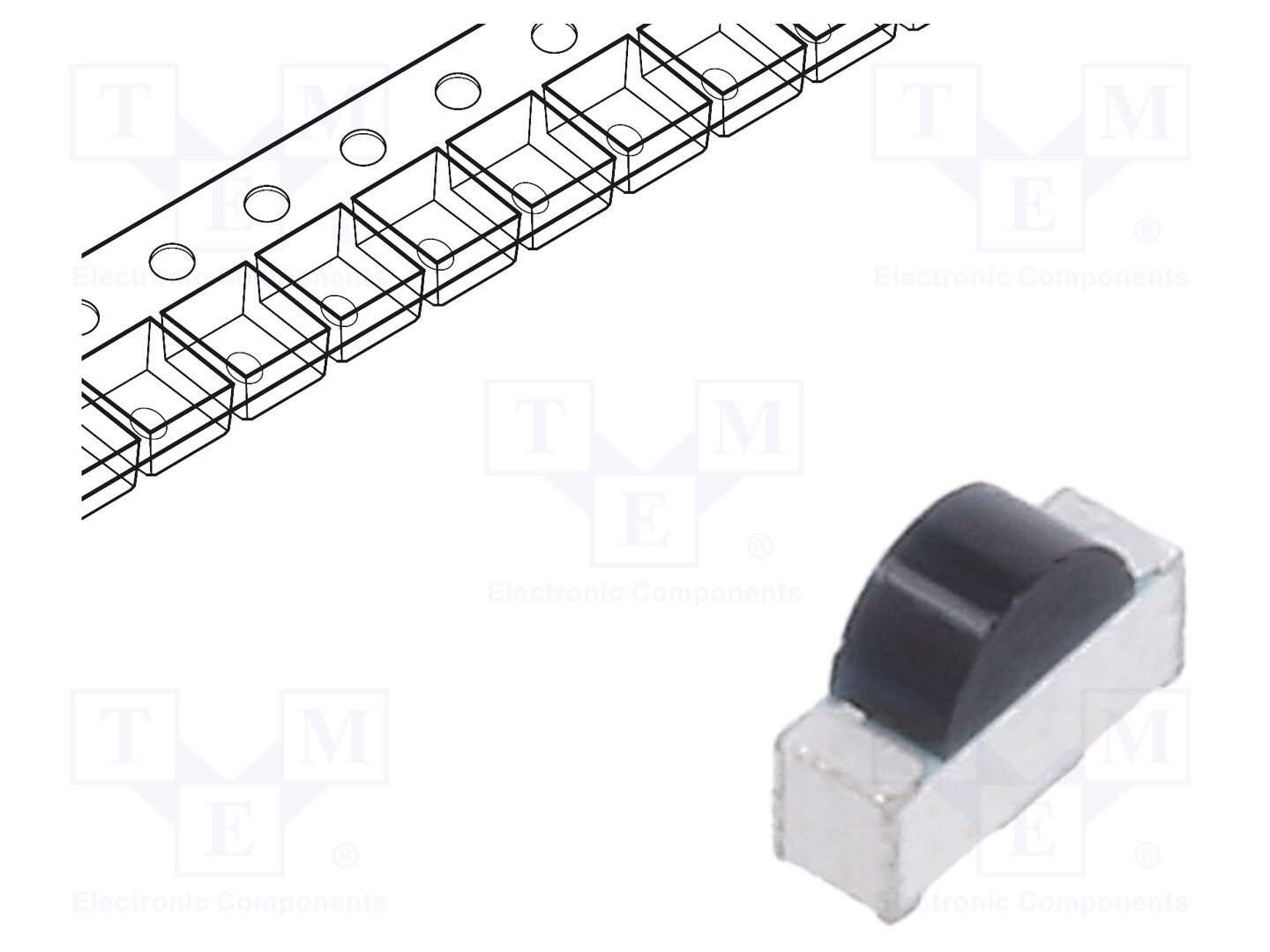Fototransistor; SMD; Dim: 3x1x2mm; λp max: 940nm; 30V; Lente: preta