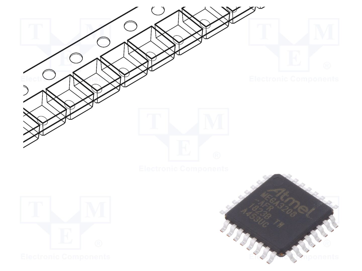 IC: microcontrolador AVR; ATMEGA; TQFP32; Cmp: 1; 150ksps; 0,8mm