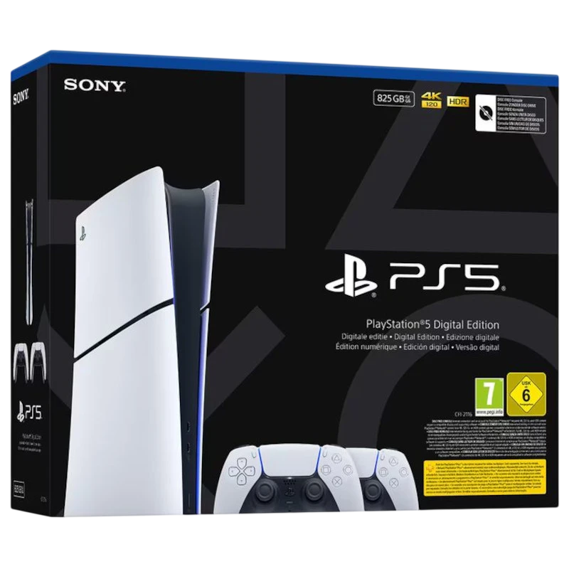 Sony Playstation 5 Slim Digital 825 GB Branco + 2 Comandos Dualsense