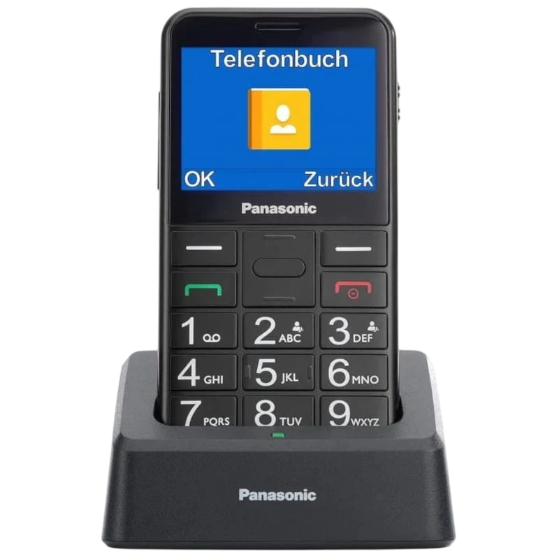 Panasonic KX-TU155EXBN 2,4", Letras Grandes, Alto Contraste, Compatível com Aparelhos Auditivos, Chamada Prioritária, Base de Carregamento, Preto