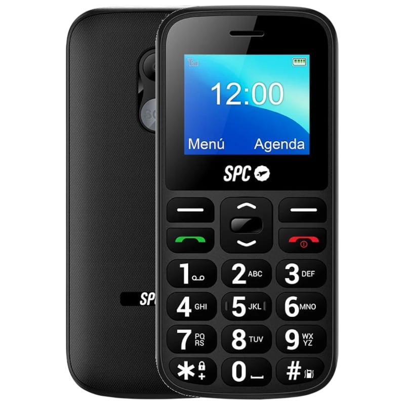 SPC Fortune 2, 1,77", 4G, Letras Grandes, Mensagens SOS, Preto