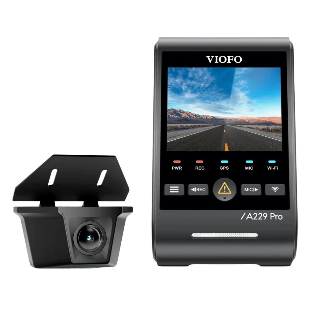 VIOFO A229 Pro-W 2 canais, 4K à frente + 2K atrás, à prova de água, com duas câmaras Sony STARVIS 2 - Câmara de bordo