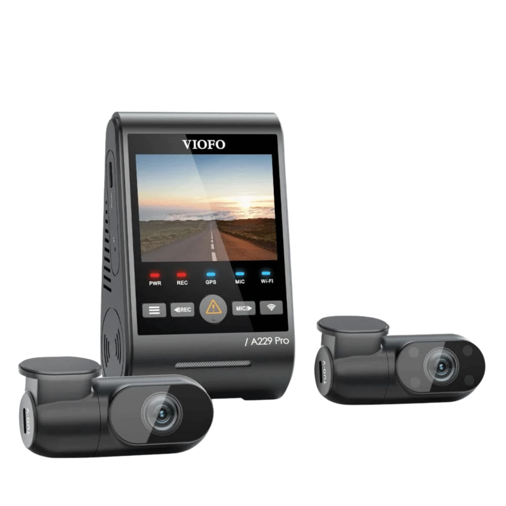 VIOFO A229 Ultra 3CH - Câmara de bordo 4K de três canais com Wi-Fi de 5 GHz e GPS