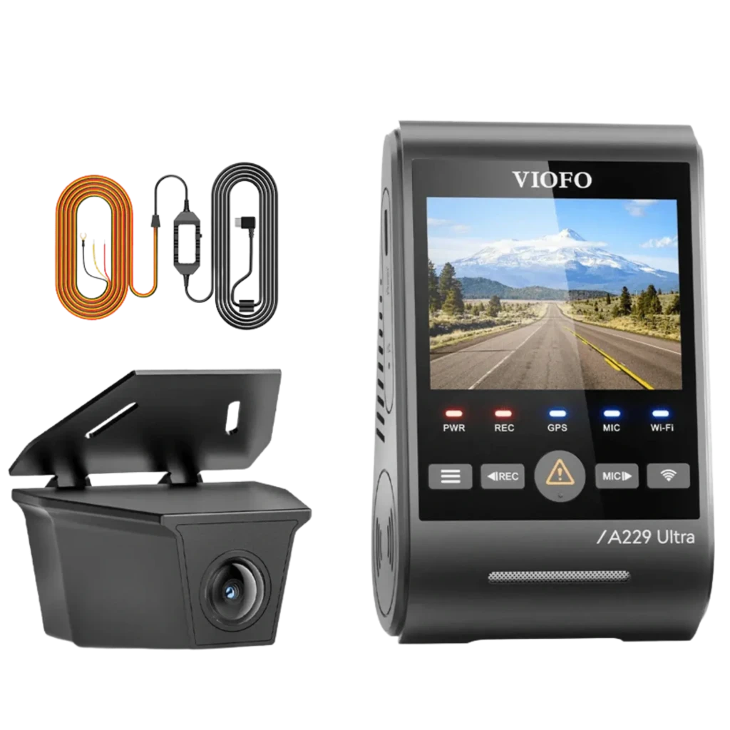 VIOFO A229 Ultra-W 2CH Câmara de bordo 4K+4K Wi-Fi 5 GHz 140°+160° Visão noturna