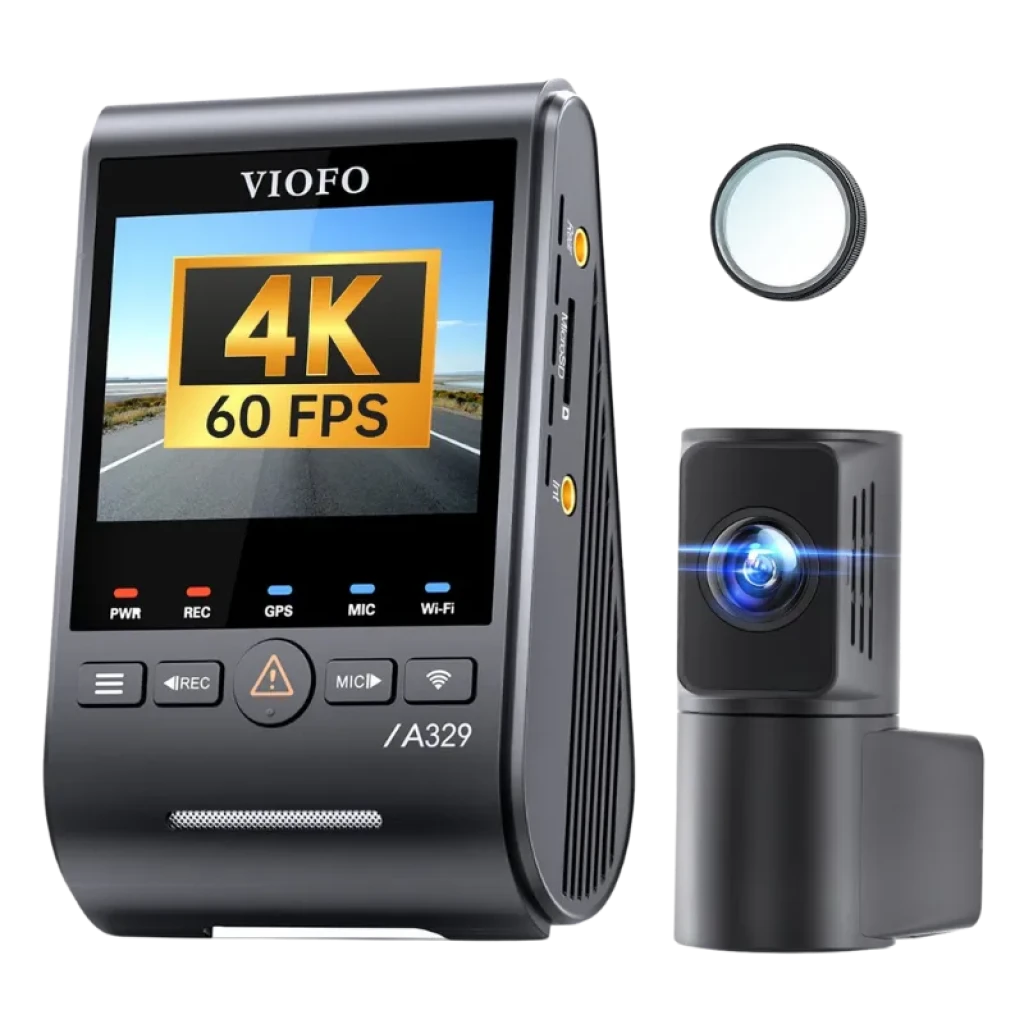 VIOFO A329S 2 canais 4K 60 FPS + Câmara traseira 2K com Wi-Fi 6 - Câmara de bordo