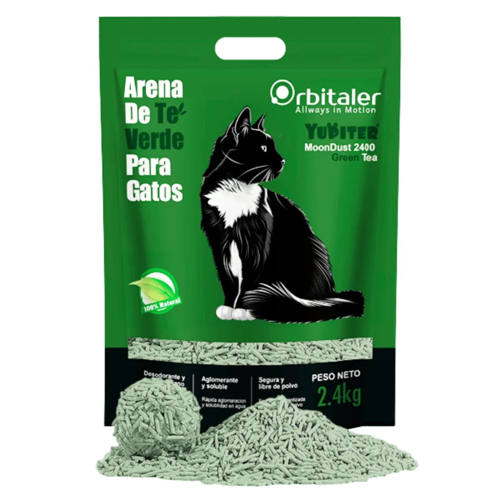 Areia para gatos Orbitaler Yupiter MoonDust 2700 Fantastic Green Tea