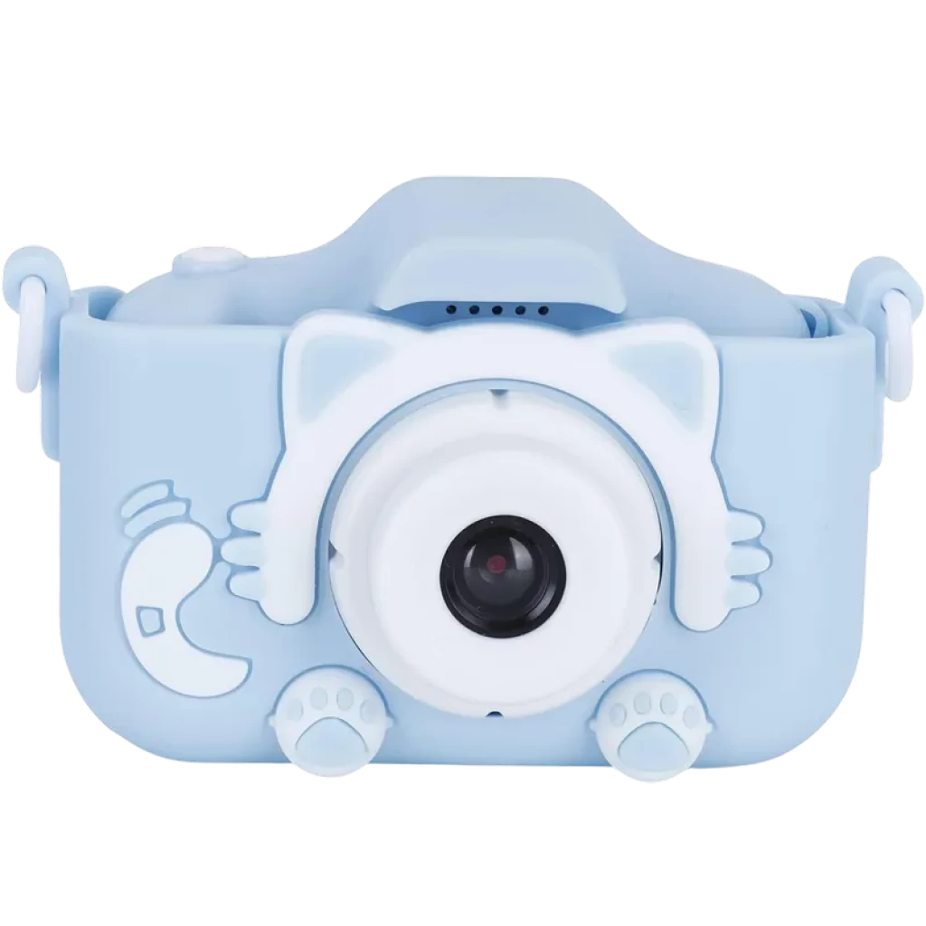 Câmara Digital Infantil K1C Versâo Atualizada 600mAh Capa Gato Azul