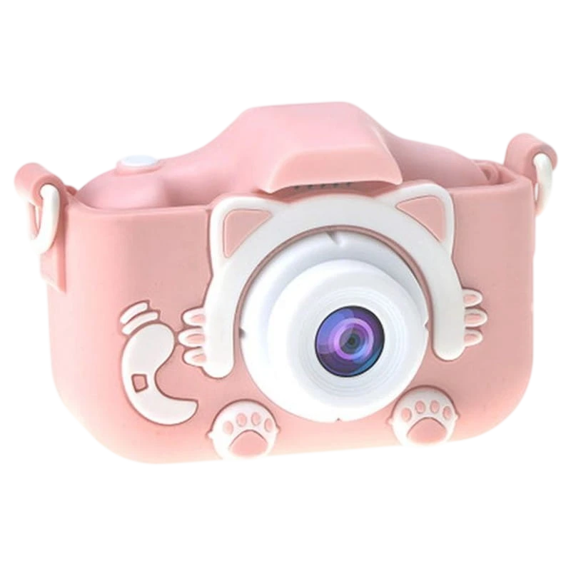 Câmara Digital Infantil K1C Versâo Atualizada 600mAh Capa Gato Rosa