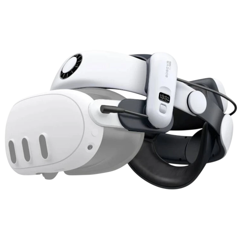 Correia BOBOVR S3 PRO com bateria e ventilação para Meta Quest 3 / Quest 3S Branco - Acessório para óculos VR