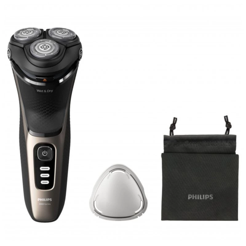 Máquina de barbear elétrica Philips Shaver 3000 Series S3242/12 Preto/Dourado