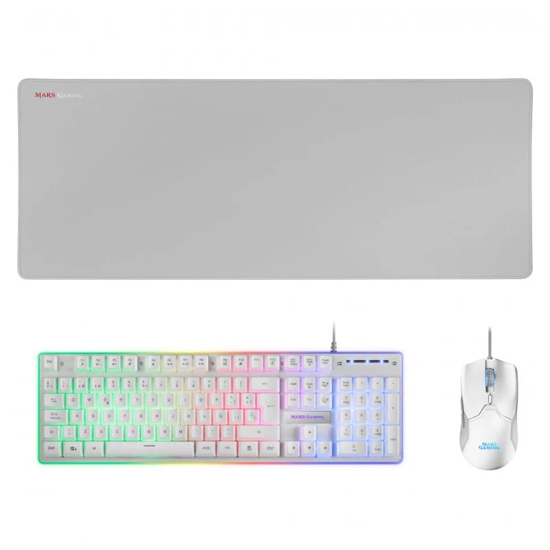 Kit de teclado e rato Mars Gaming MCPXWES Branco