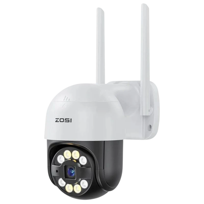 ZOSI C289 3MPx FullHD WiFi P/T IP66 AI Branco + Cartão microSD 32GB IP