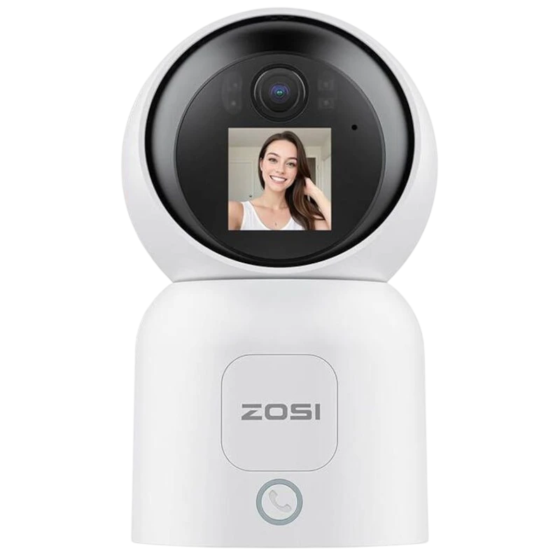 ZOSI C519M 4 MPx 2.5K P/T Dual WiFi Deteção de Movimento Ecrã Branco