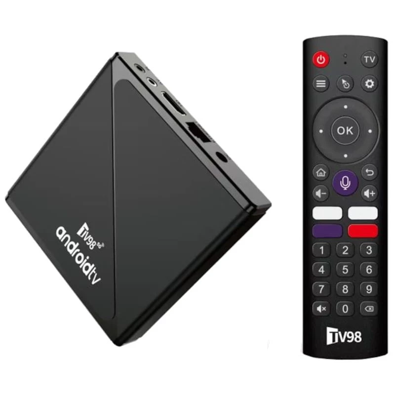 TV98 ATV Pro 8K H313 2GB/16GB Dual Wifi Android 14 Preto - Android TV