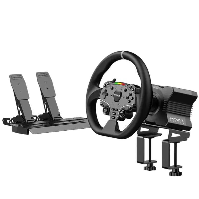 Moza R5 Racing Bundle PC - Volante de Simulação com base direta de 5 nm + Pedais