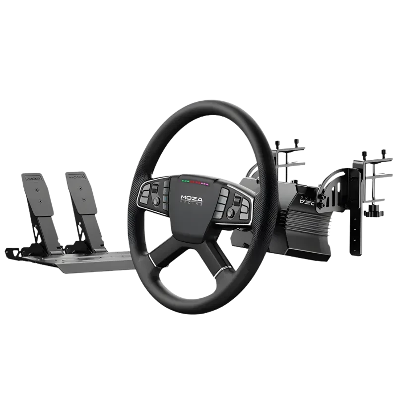 Moza R5 Trucking Bundle PC - Volante de Simulação com base direta de 5 nm + Pedais