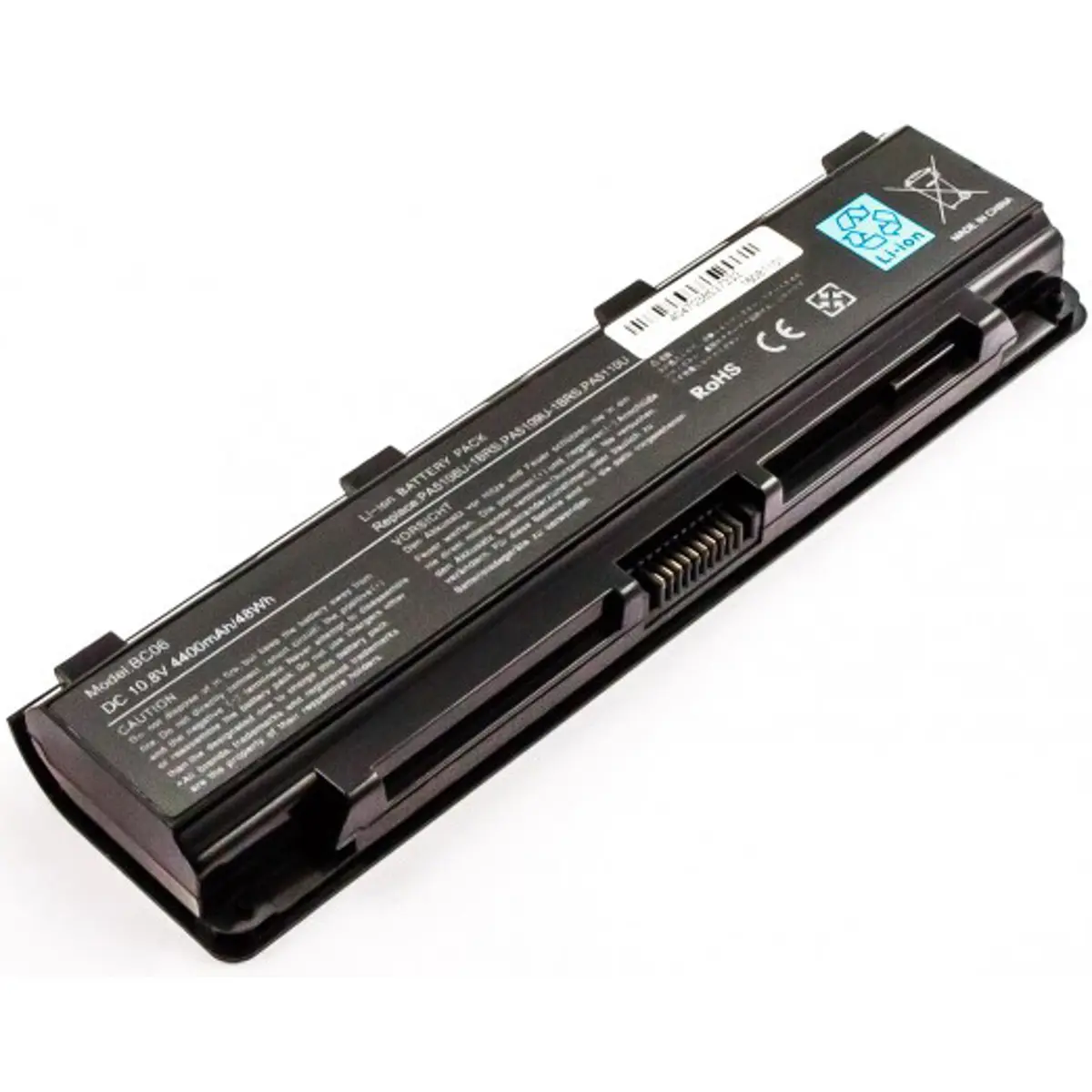 Bateria para computador portátil compatível com Toshiba Satellite C55, C70 10.8V 4400mAh 47.5Wh Li-Ion