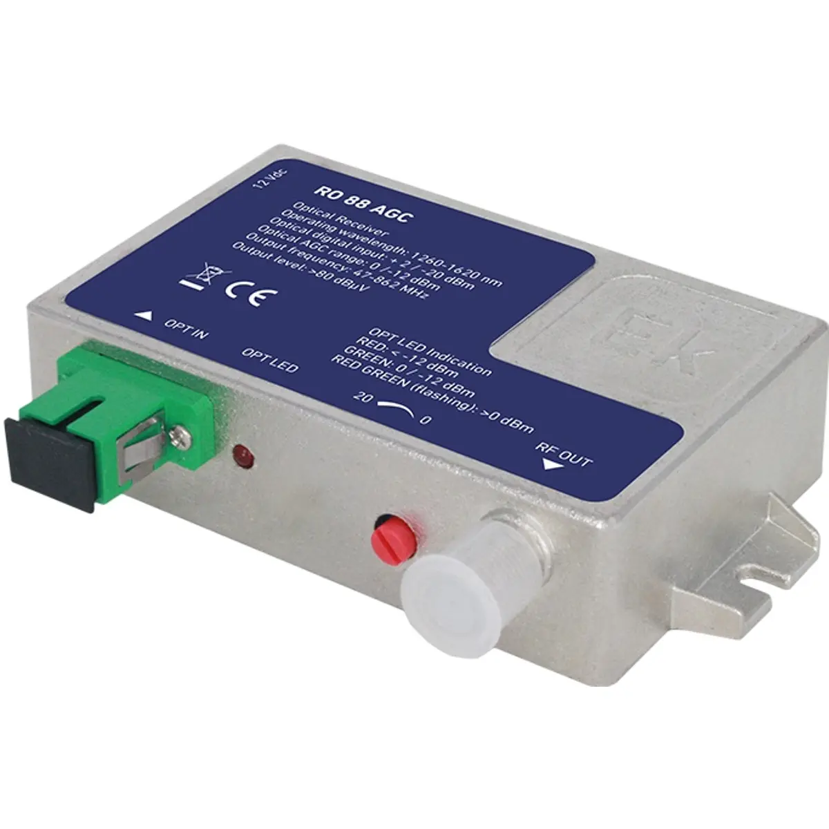 Ekselans RO88AGC - Receptor óptico FTTH c/ saída RF 47-862MHz
