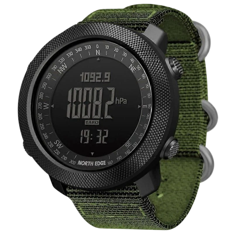 North Edge Apache com Bracelete de Nylon Verde- Relógio Digital