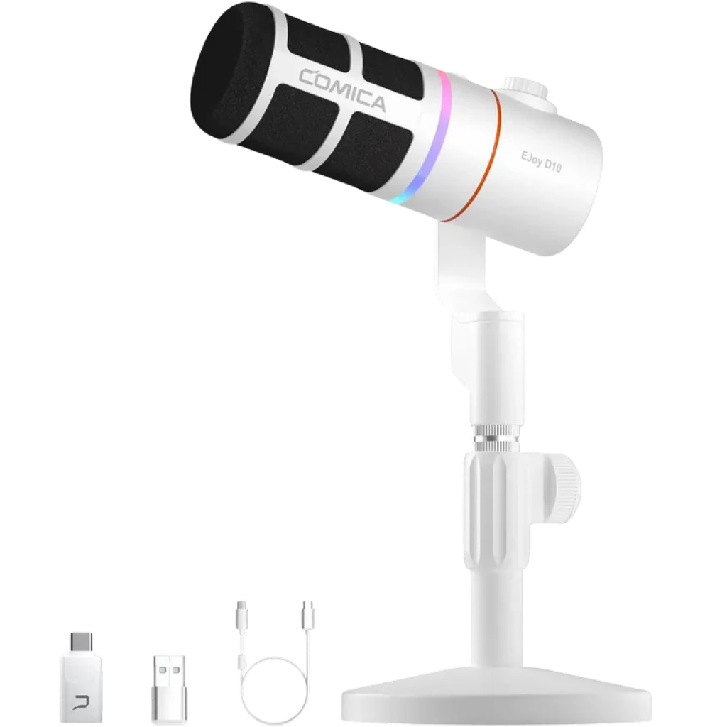 COMICA EJoy D10 Pro (D) Microfone sem fio para jogos, Branco