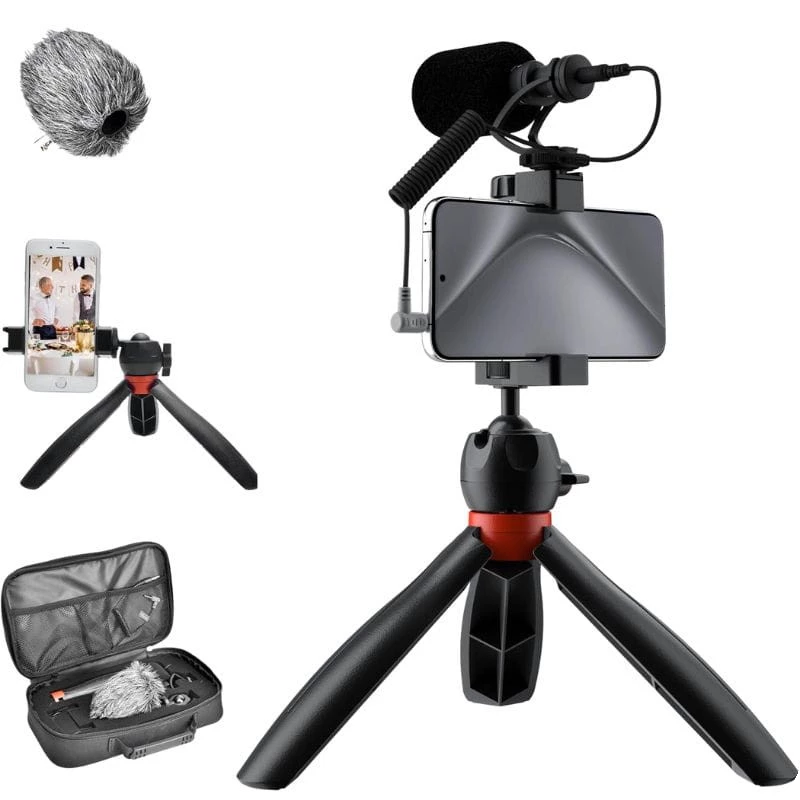 COMICA VM10-K2 PRO Tripé com Microfone - Kit de vídeo para smartphones