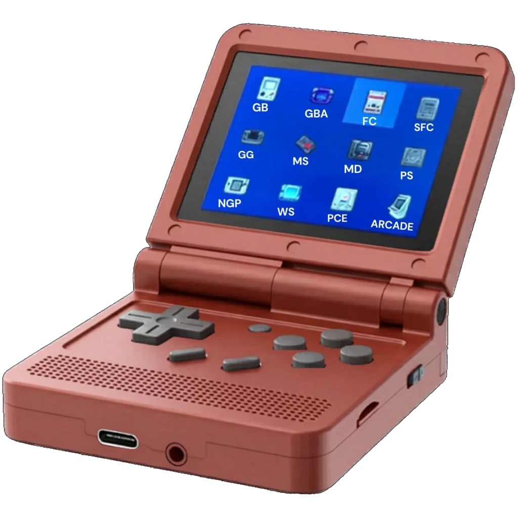 Powkiddy V90 Consola Portátil Retro Vermelha