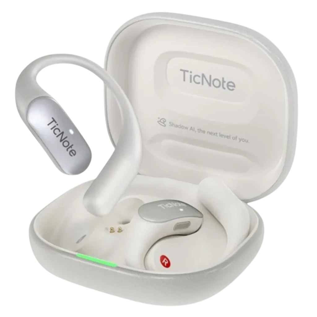 TicNote Pods 4G Branco - Auriculares Open-Ear com transcrição por IA e eSIM