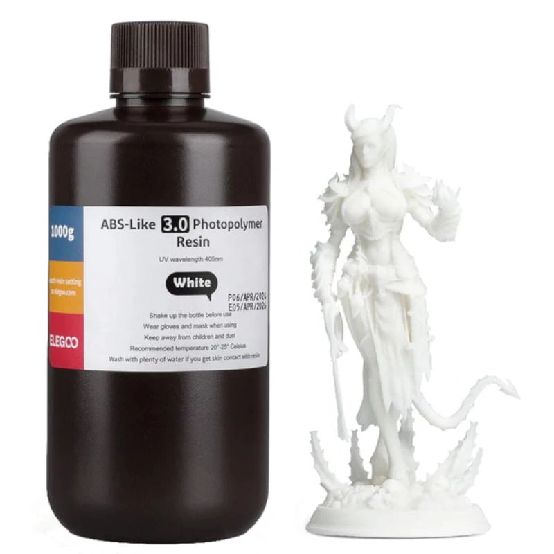 ELEGOO Resina ABS V3.0 Branco para Impressoras 3D de Resina LCD - 1KG