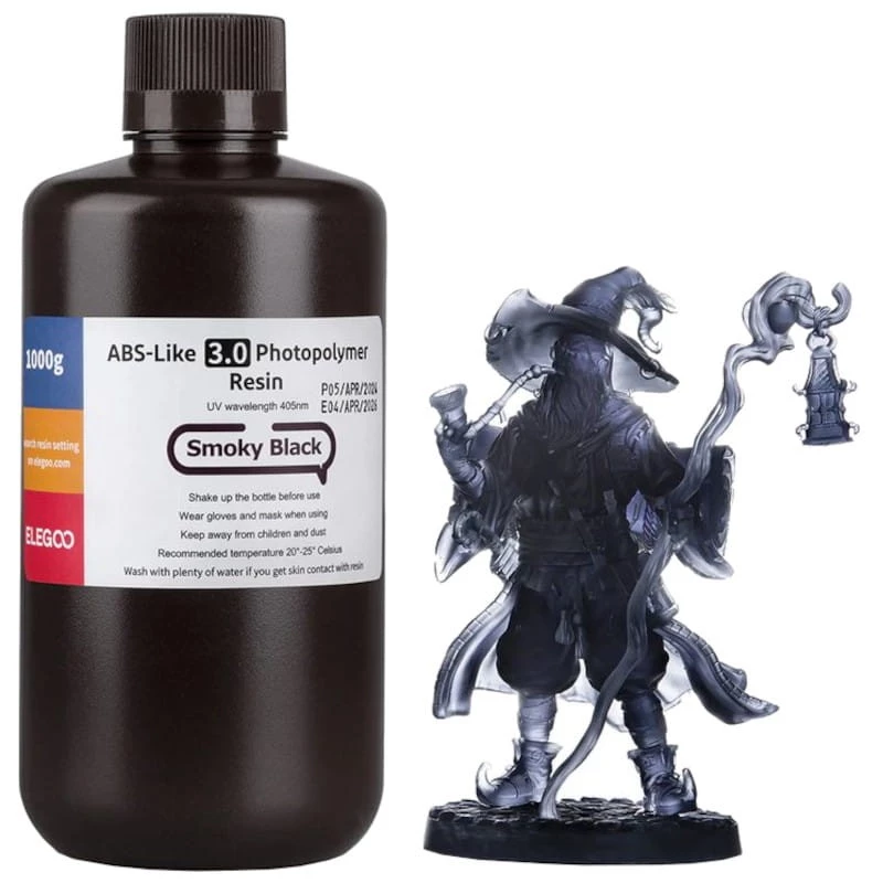 ELEGOO Resina ABS V3.0 Preta Fumada para Impressoras 3D de Resina LCD - 1KG