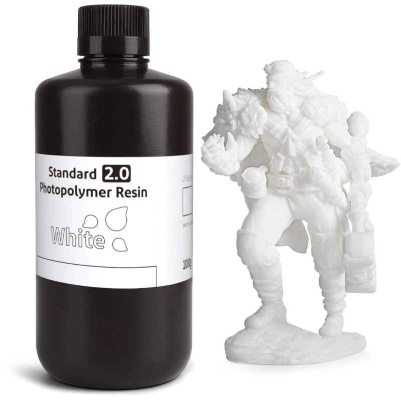 ELEGOO Resina Standard Branco v2.0 Para Impressoras 3D de Resina LCD - 1Kg