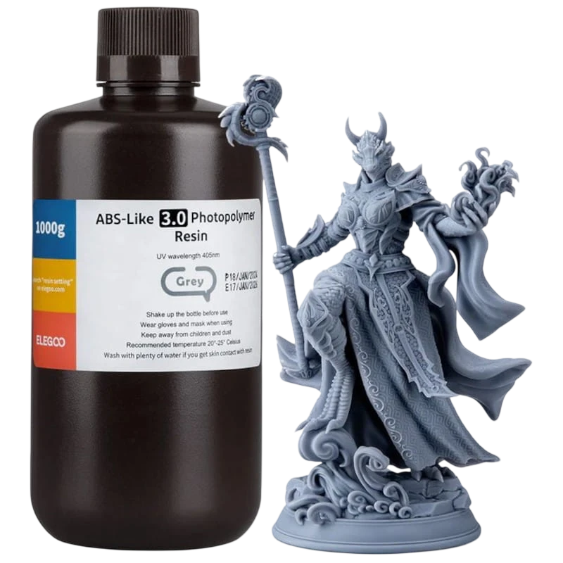 ELEGOO Resina ABS V3.0 Cinzento para Impressoras 3D de Resina LCD - 1KG