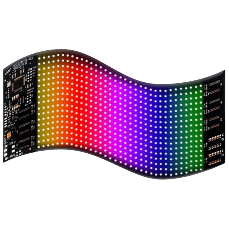 Ecrã de matriz LED RGB flexível para carro 19 x 96 com aplicativo Bluetooth Preto