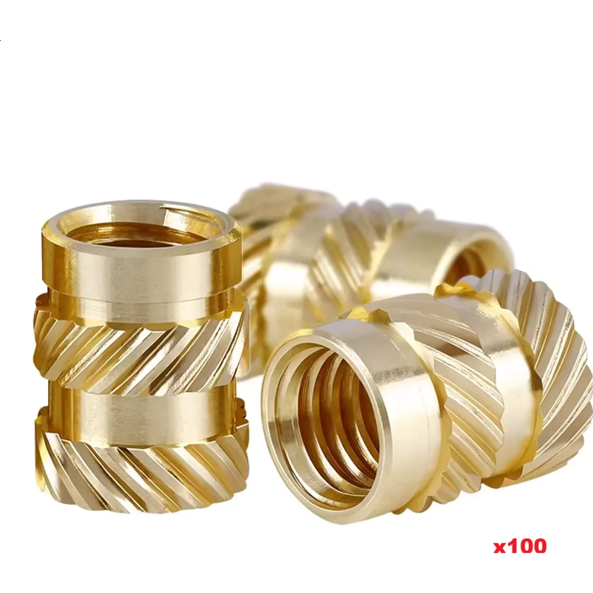 Conjunto de 100 Porcas de inserção M6 para embutir em plástico (Thread Insert)