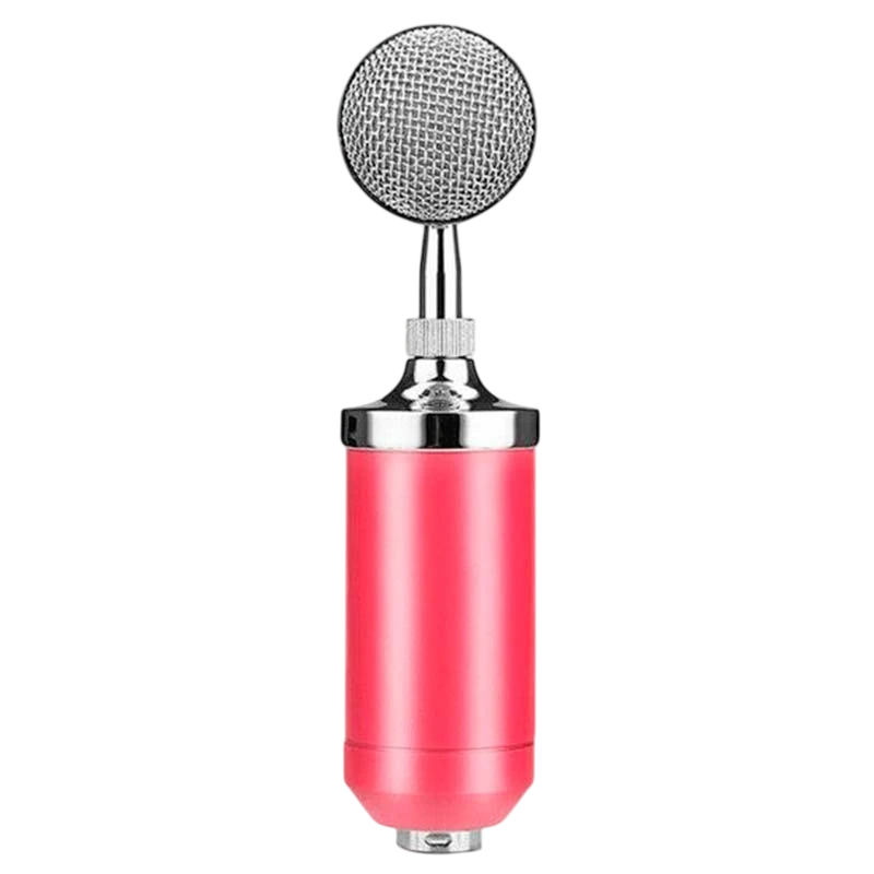 Microfone Condensador BM-8000 Streaming/Estúdio Rosa