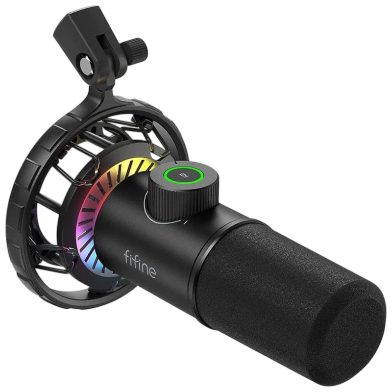 Fifine K658 RGB Microfone USB para Gravação e Transmissão no PC
