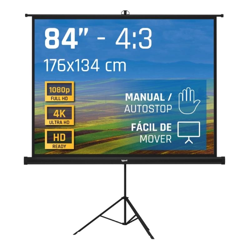 iggual Pantalla 84" 176x134 cm 4:3 trípode+bolsa