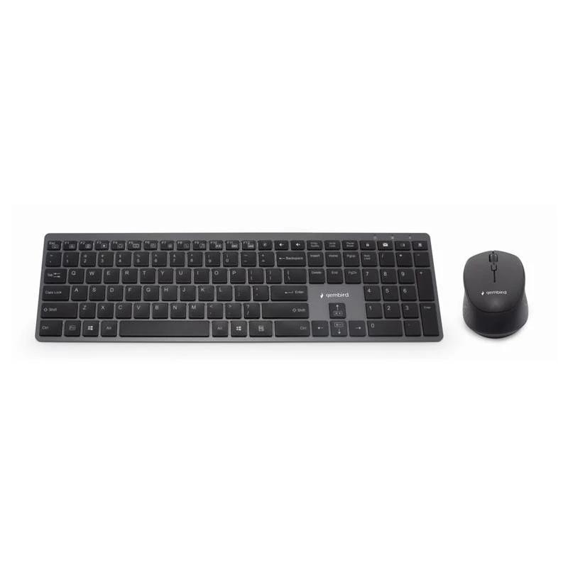 Gembird Kit Teclado+Ratón Inalámbr. Pro Slim Negro