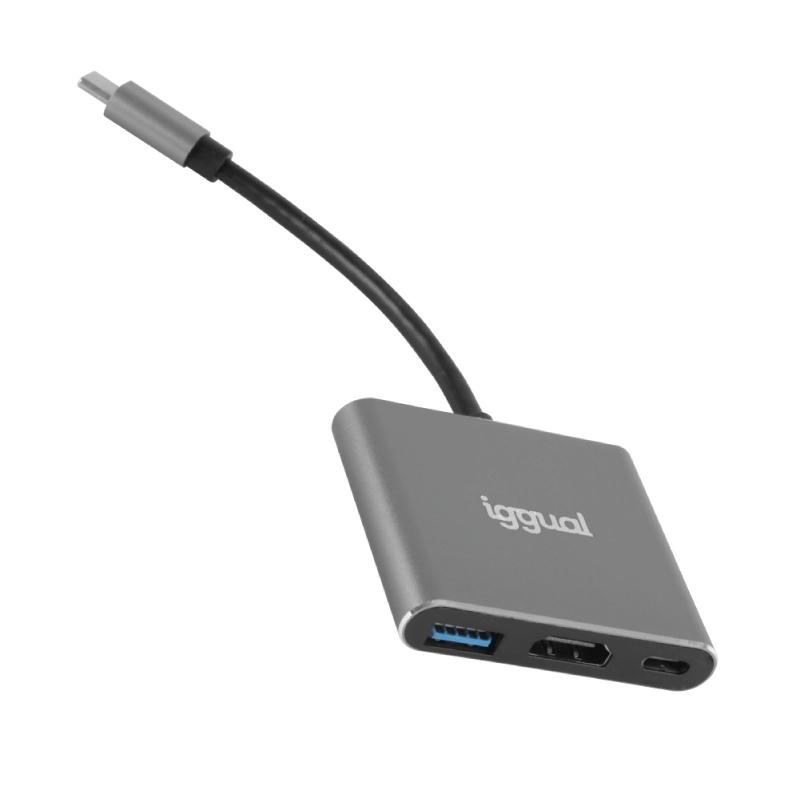 iggual Hub tipo C 3 en 1 HDMI USB3.0 PD100W
