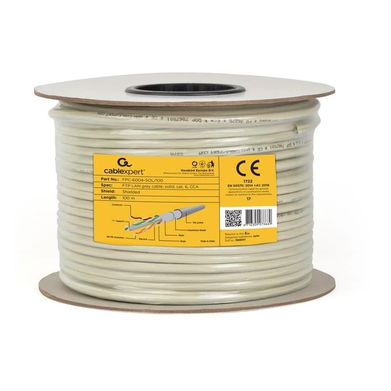 Gembird Cable LAN CAT6 FTP (CCA), sólido 100 m