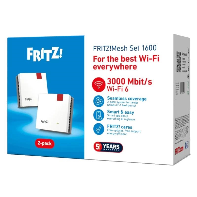 Fritz! Mesh WiFi Set 1600 2-pk Repeater WiFi6